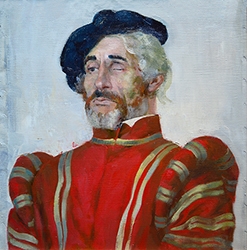 Гондольер. Медиумы: холст, масло.  50x50 
см. 2021 г. / The Gondolier. Mediums: canvas, oil. 50x50 cm . 2021